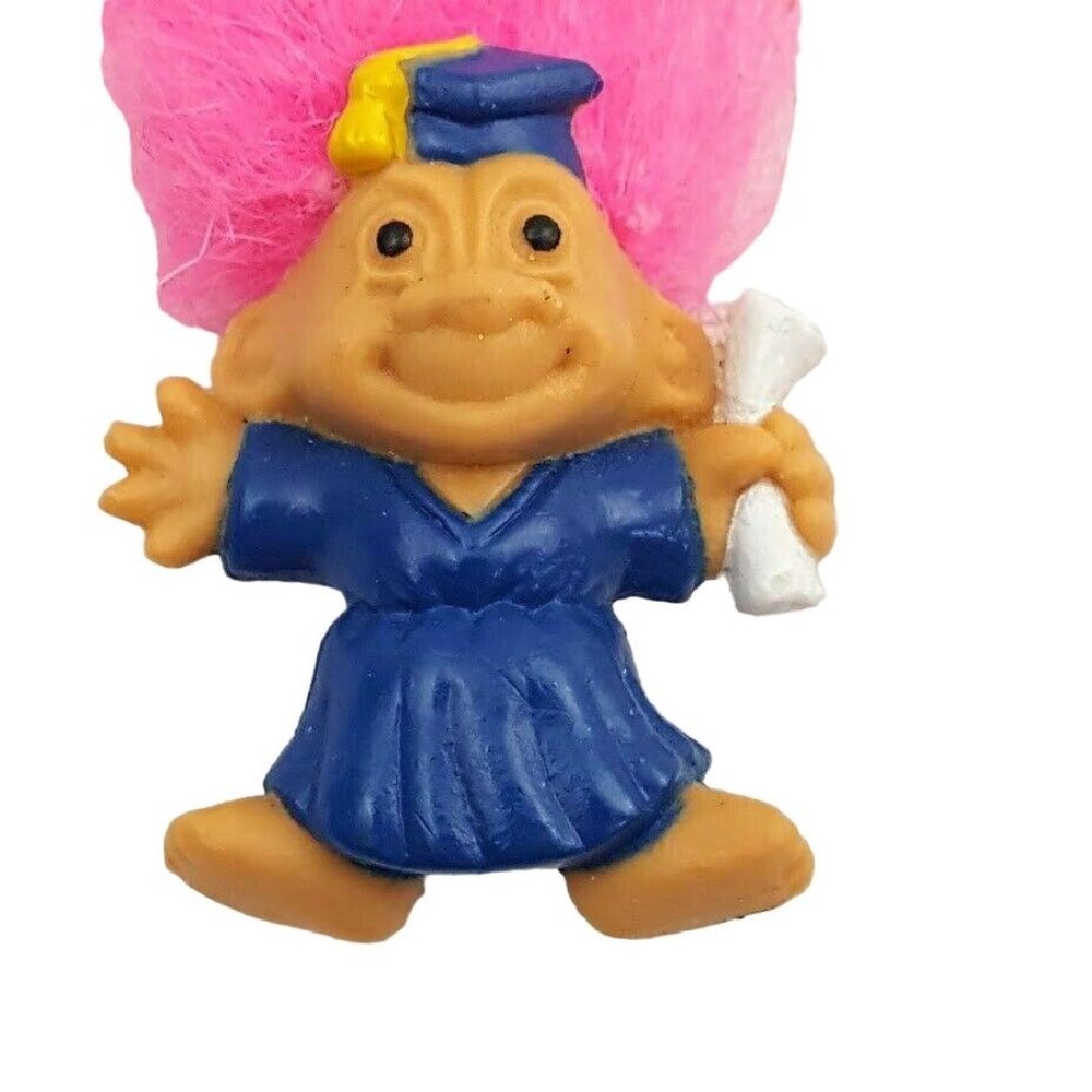Vintage Retired Russ Honor Roll Troll Mini 1" Doll Graduate Graduation Pendant